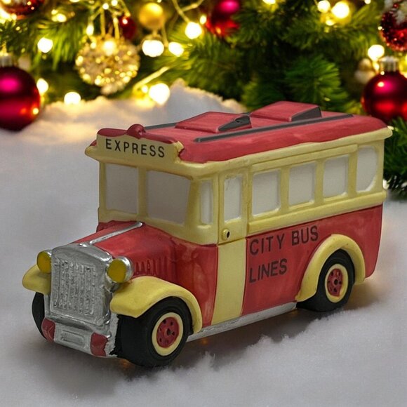 Department 56 Other - Dept 56 Transport - City Bus, Christmas in the City Loose Figurine from 1988
